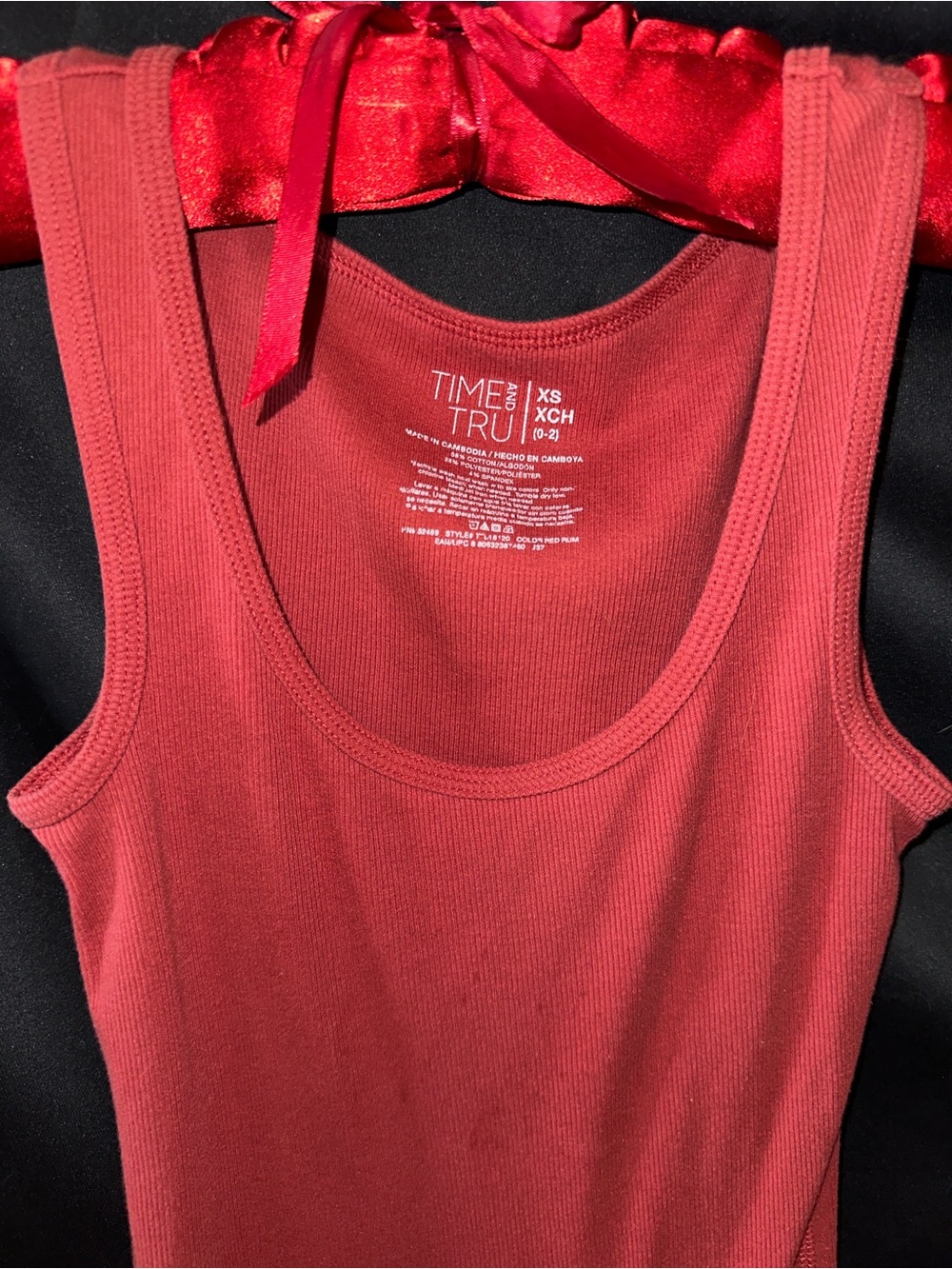 Time and Tru Women's Red Ribbed Tank Dress - Picture 2 of 2